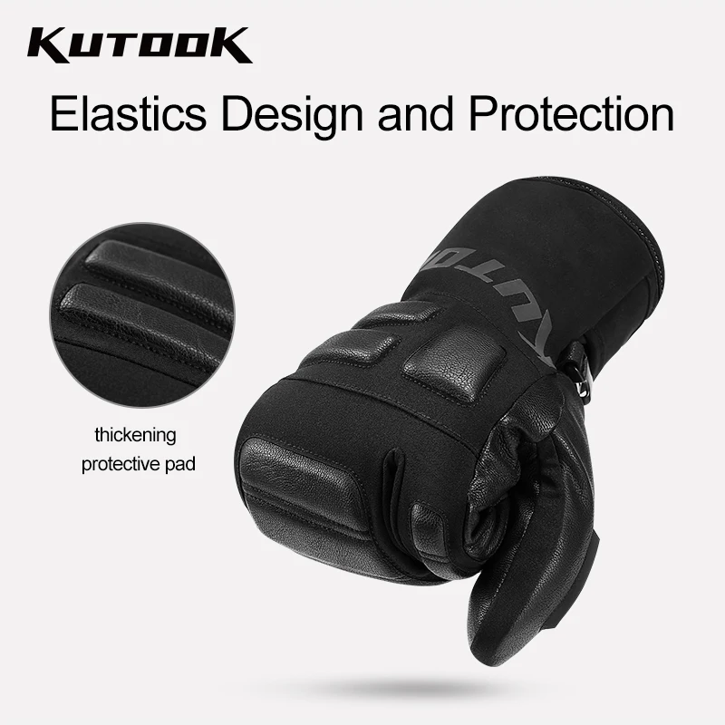 Зимние лыжные перчатки kutake теплые водонепроницаемые для катания на лыжах