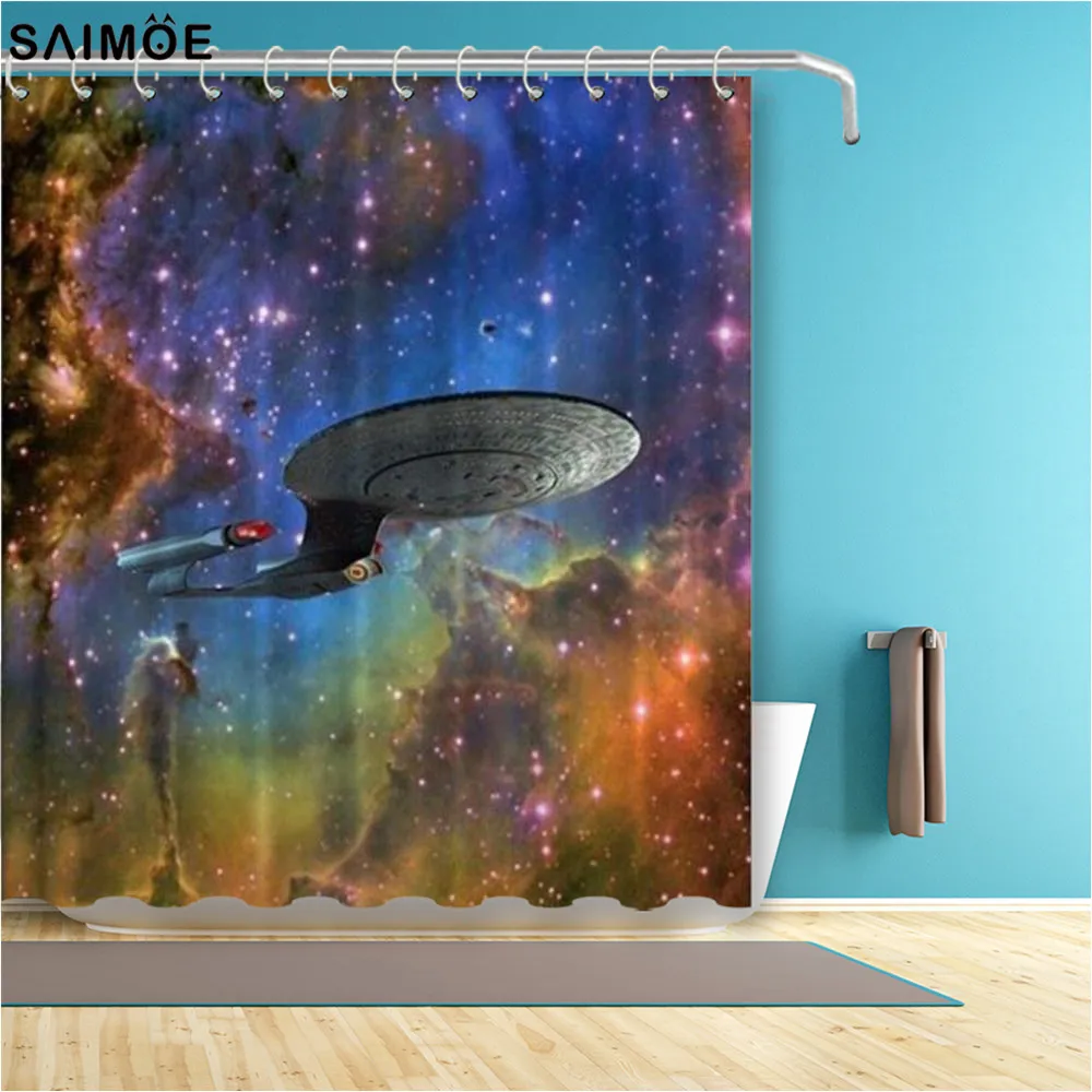 

StarTrek 1701D Eagle Nebula Decorative Fabric Shower Curtain