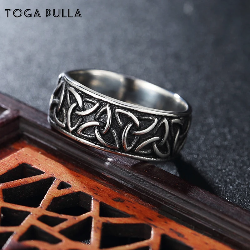 Винтажное кельтское кольцо с узлом простое из нержавеющей стали шириной 8 мм в