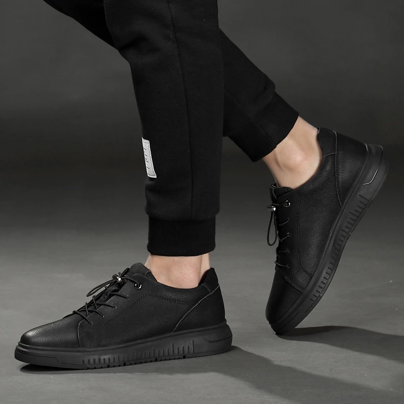 

Fashion Genuine Leather Men's Shoes Lace-up Man Outdoor Casual Shoes Thick Bottom Non-slip comfortable Shoes Big size 38-48