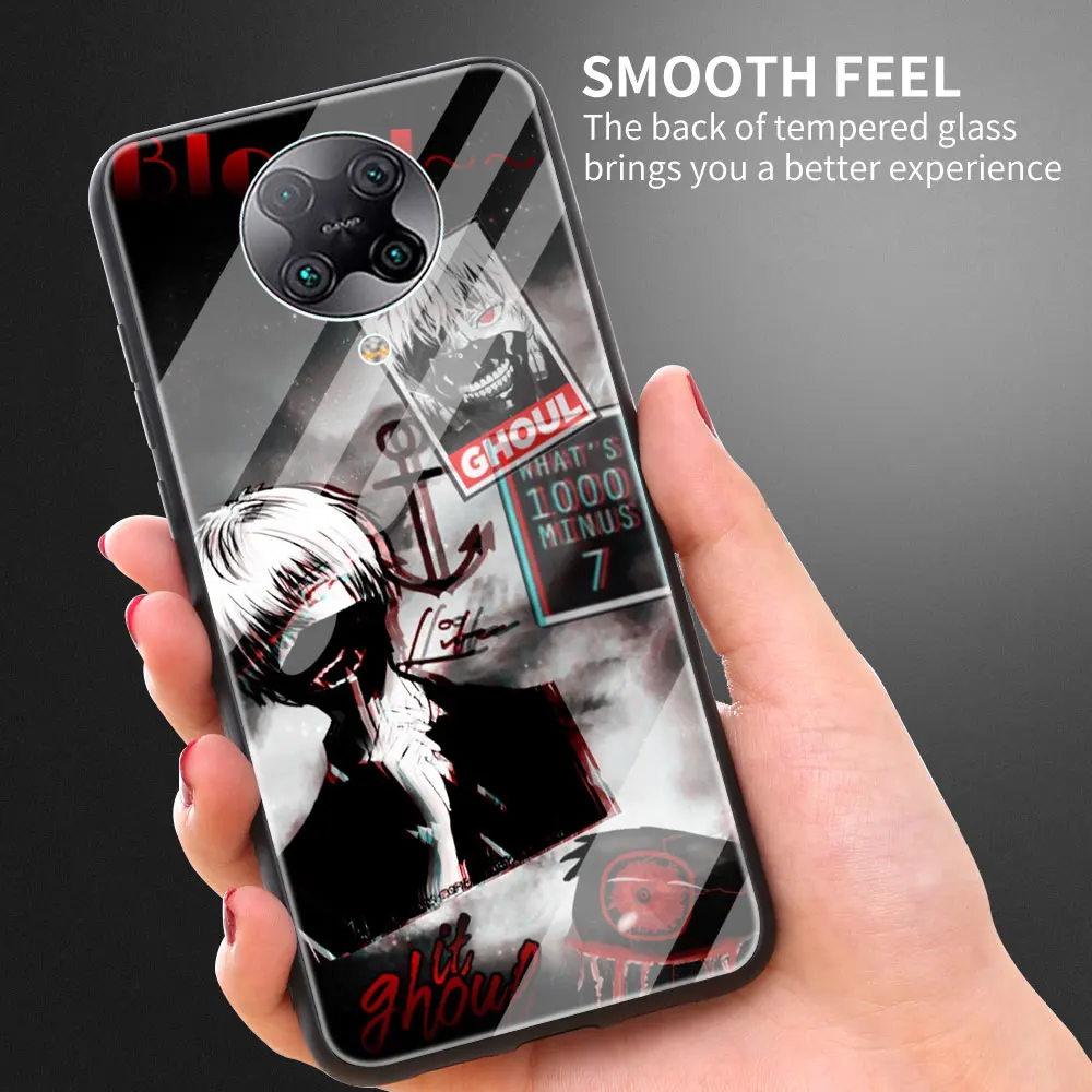 

Tempered Glass Phone Case For Xiaomi Mi 11 Poco X3 NFC F2 Pro M2 10T 9T Note 10 Lite Cover Coque Fundas Tokyo Ghoul Trendy Anime