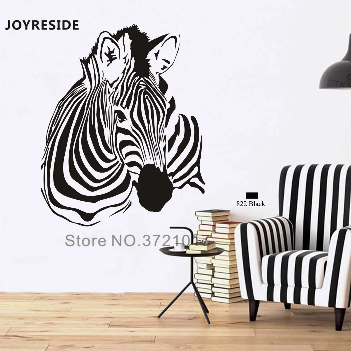 JOYRESIDE, Зебра, наклейка на стену с животными, виниловая наклейка, Декор, интерьер, искусство, дизайн гостиной, дома, спальни, общежития, украшение, фреска, A202