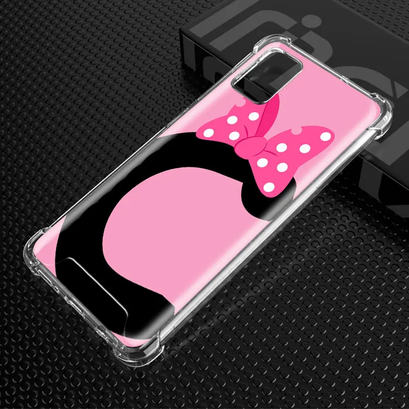 

Cute Bow Letter Case For Samsung Galaxy A51 A71 5G A21s A31 A41 A11 A01 M31s M51 M21 Airbag Clear Casos Phone Cover