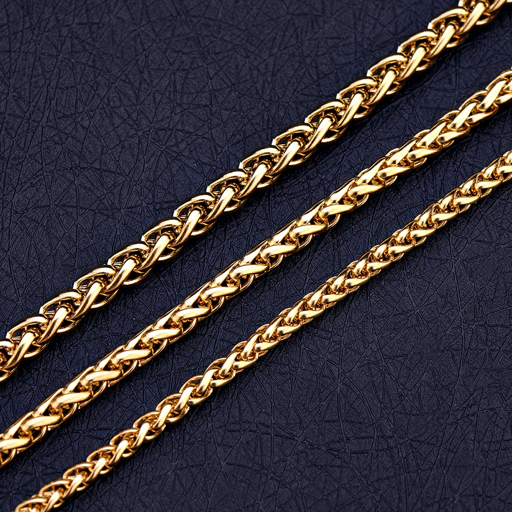 

2020 New Stainless Steel Plated Gold Keel Chain Bracelet Fashion Jewelry For Women and Men Wedding Birthday Party Gift 4/5/6MM