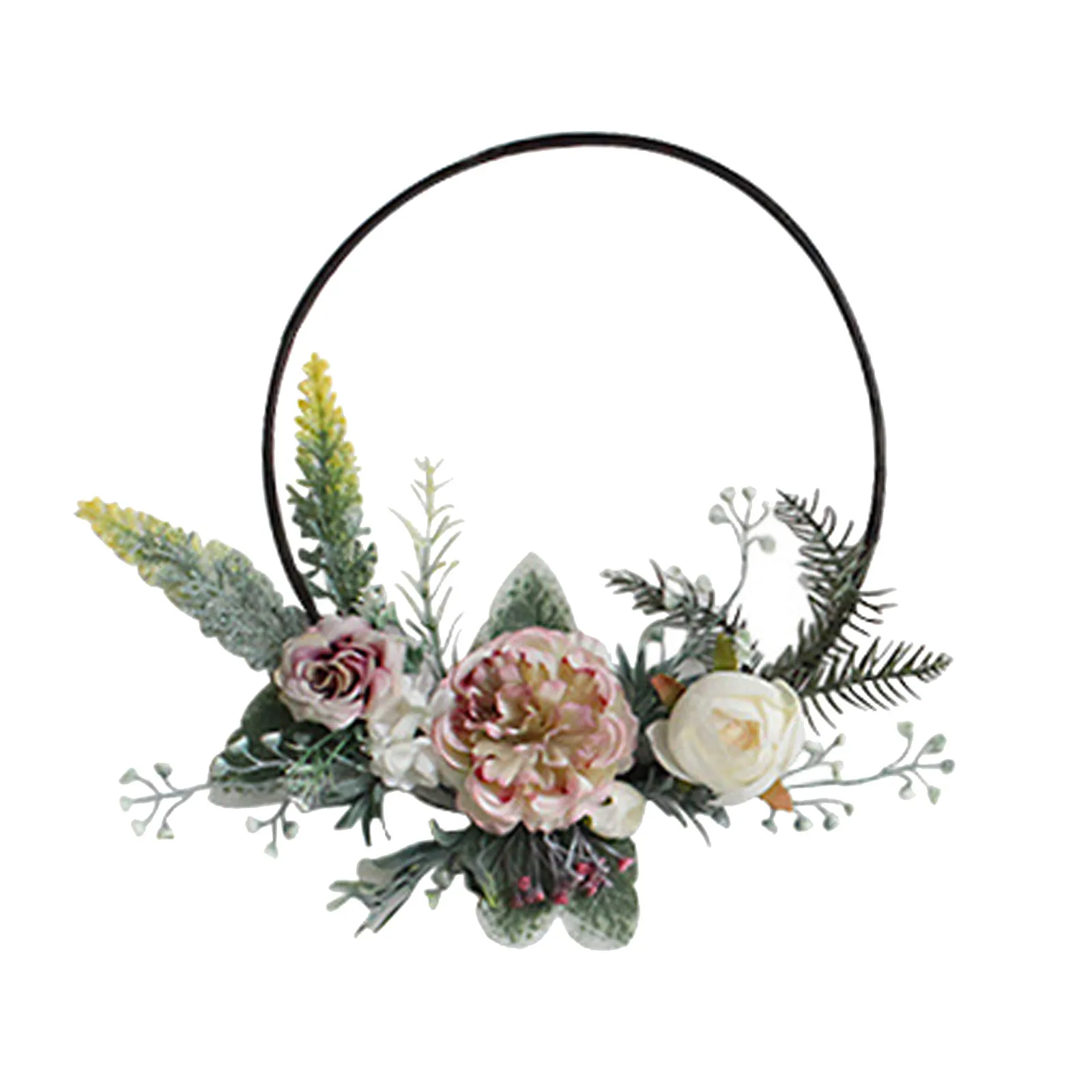 

Nordic Style Wall Decoration Pendant Garland Creative Hoop Flower Wedding DIY Wreath For Holiday Living Room To Hanging