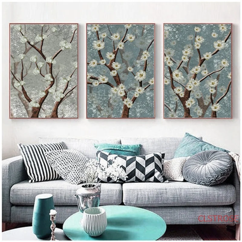 Европейский светильник роскошная классическая картина с цветами и растениями