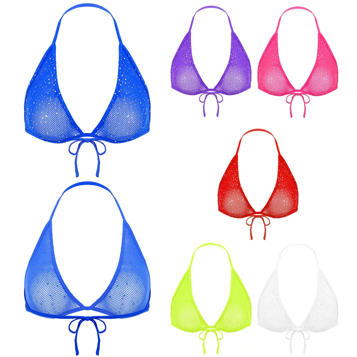 Женские блестящие стразы с лямкой через шею и открытой спиной ажурные