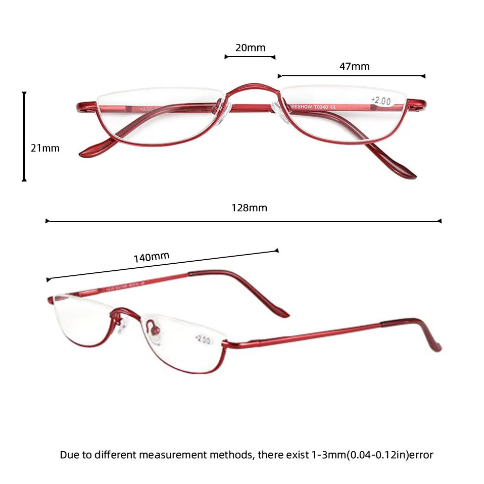 Очки для чтения MEESHOW женщин удобные пружинные петли с полуободковой оправой