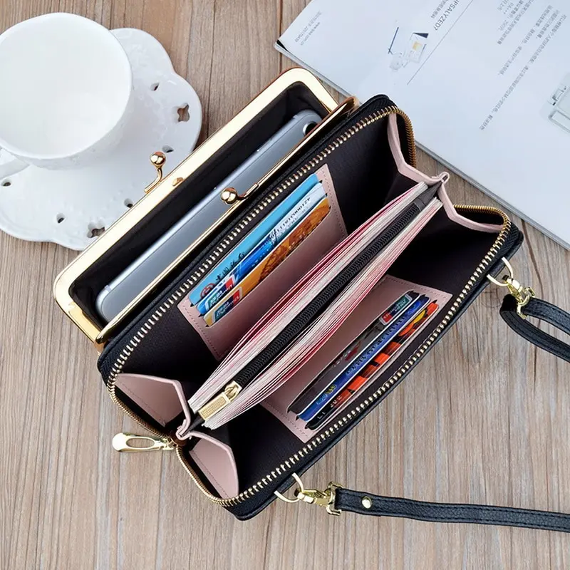 

Ladies Leather Large-capacity Diagonal Bag Multi-function Mobile Phone Shoulder Bag