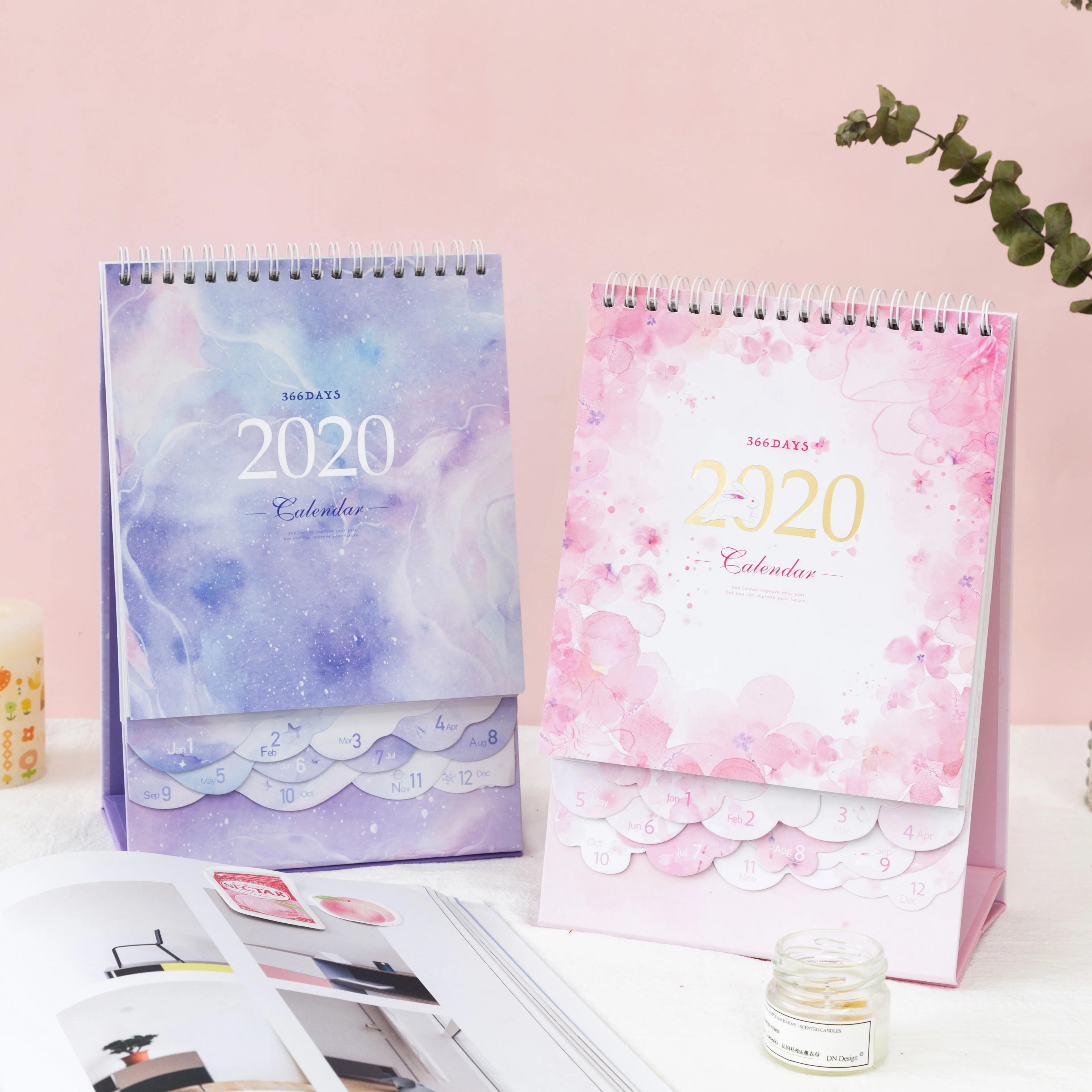 2020 Dreamy Starry Sky/вишневые цветы Ежемесячный план чтобы сделать список Настольный