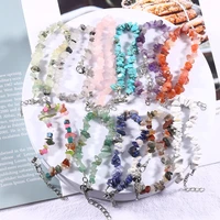 hocole new irregular natural crystals chakras stone bracelet beads chips jewelry bracelets crystals clear crystals aquamarines
