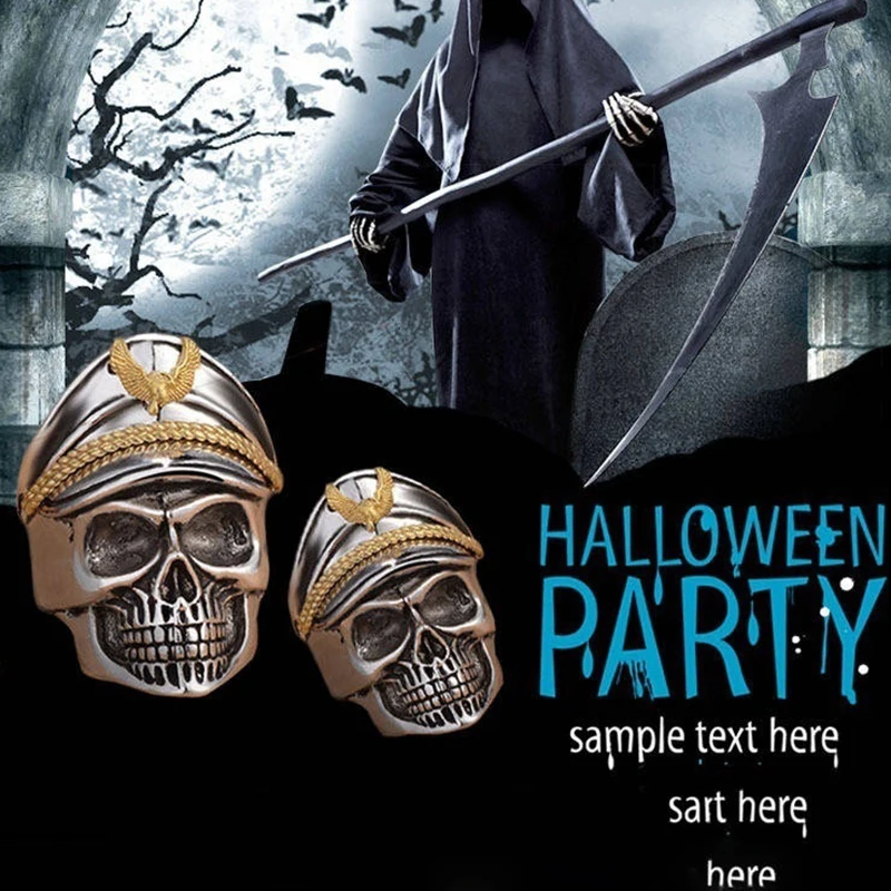 Пальчиковое байкерское крутое мужское кольцо с черепом в стиле ретро готика 1 шт.