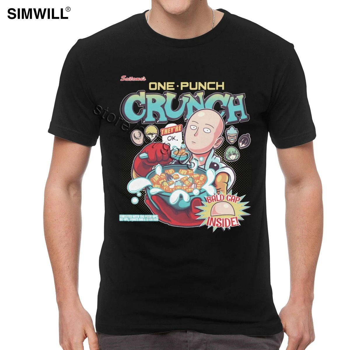 

Funny Summer New Shirts Men Cotton One Punch Man Tees Short Sleeve Saitama T Shirt Japan Manga FansT-shirt Clothing