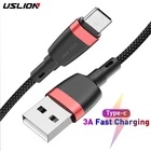 Кабель USLION 3A USB Type C для быстрой зарядки Samsung S10 S9 Type-C для зарядки телефона Xiaomi mi9 Redmi note 7 Huawei P30