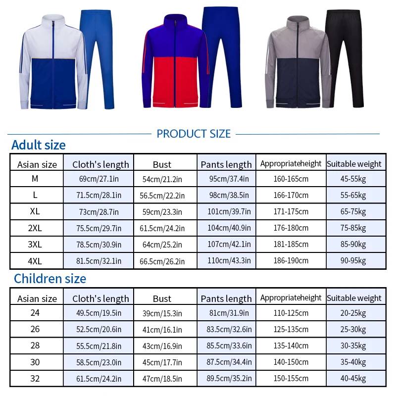 

Unisex Tracksuits Mens Breathable Sports Uniform For Women Gym Suits Running Training Sportswear Child Full Zipper Jacket Pants