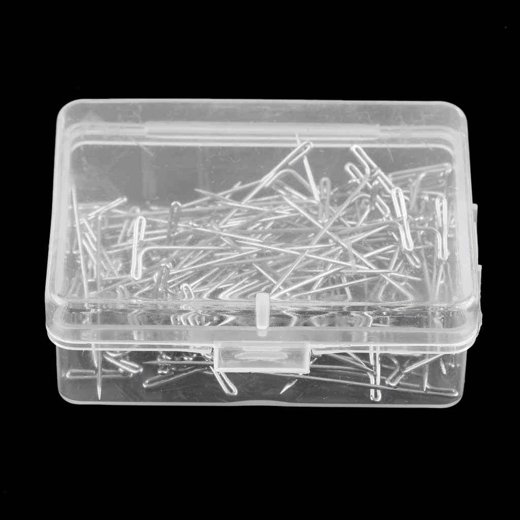 

100PCs T Pins Needle Wig T-pins For Holding Wigs Sewing Weaving Hair Extensions 35mm