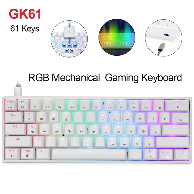 Клавиатура Механическая Проводная SKYLOONG GK61 61 клавиша USB RGB подсветка клавиатура