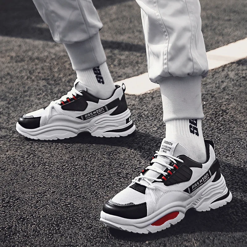 

2020 men's autumn new lightweight increased mesh breathable running shoes trend Joker casual sneakers men's non-slip wear shoes