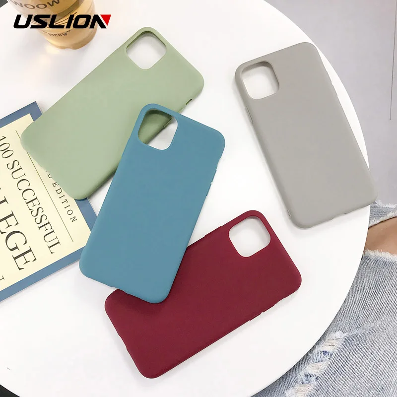 Чехол для телефона USLION iPhone X XS XR Xs Max 11 Pro простой однотонный Мягкий силиконовый