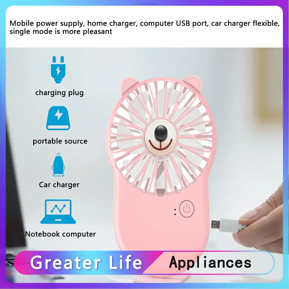 

Mini Electric Portable Handheld Fans Portable USB Charging Student Dormitory Small Fans 3 Winds Speed Adjustment