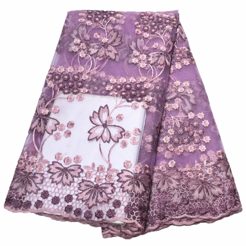 Лидер продаж нигерийская кружевная ткань зеленое Тюлевое кружево с бусинами и