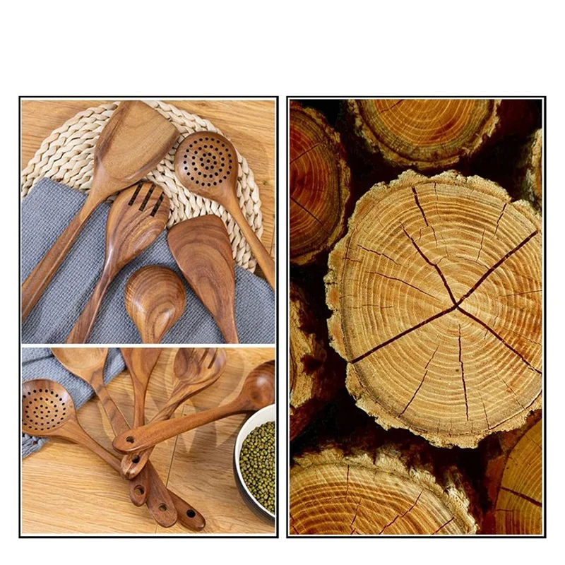 Деревянная кухонная утварь с ведром для хранения кухонных принадлежностей