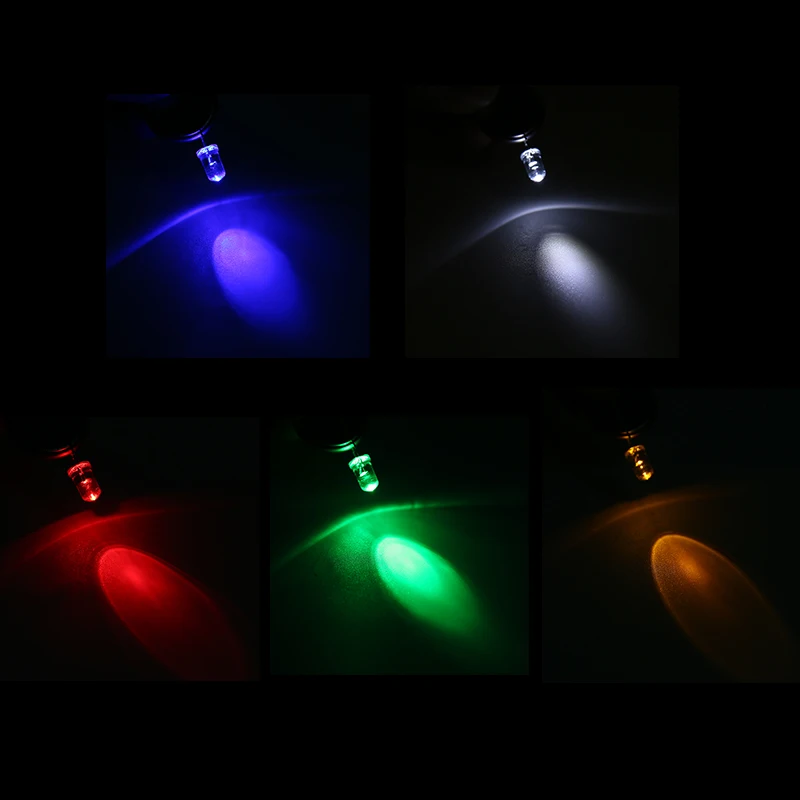 100 шт. 5 мм круглые светодиодные диоды набор прозрачный красный зеленый синий