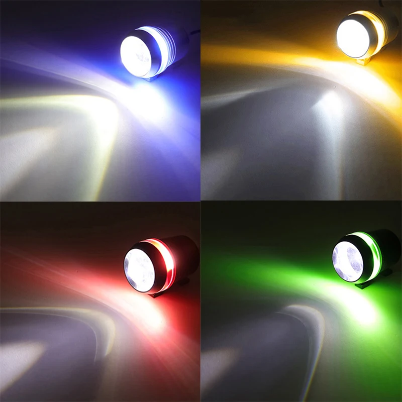 Серебряный корпус U3 светодиодный светильник для головы мотоцикла Точечный синий