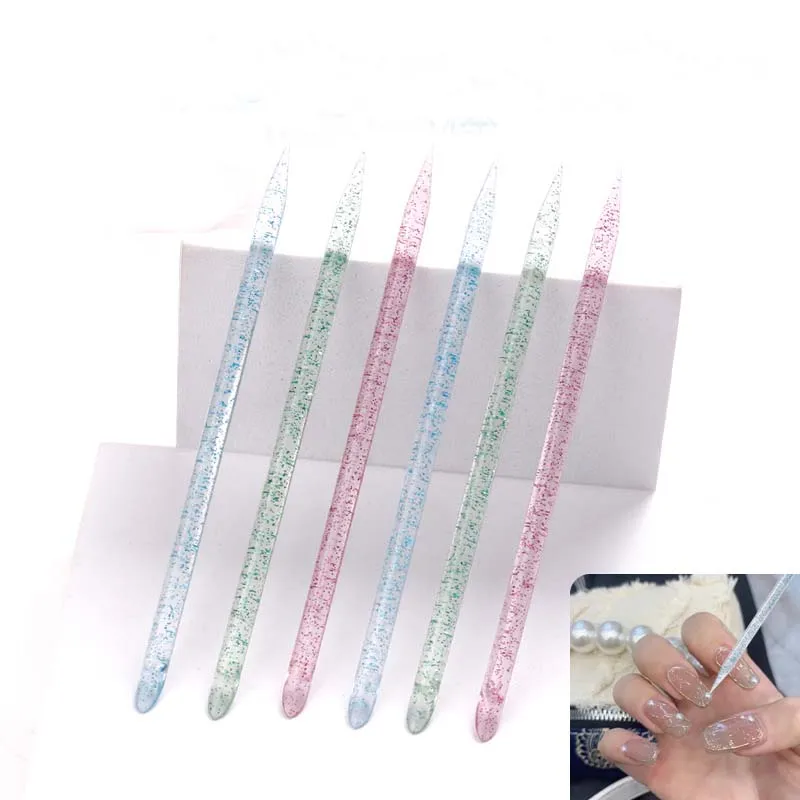 

50pcs Mix Reusable Crystal Stick Double End Nail Art Cuticle Pusher Cuticle Remover Tool Pedicure Care Nails Manicures Tools