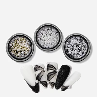 one box 3d nail rhinestone various size abs pearls charming nail art decoration alloy beads studs manicure jewelry gems