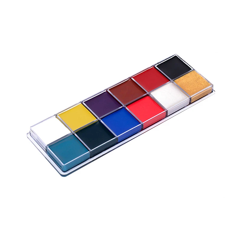 

12 Colors Flash Tattoo Face Body Paint Oil Painting Art use in Halloween Party Fancy Dress Beauty Makeup Tool