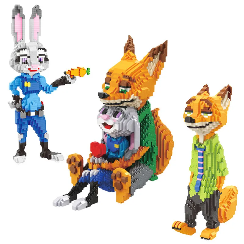 Disney 1250 шт. + мультфильма &quotзверополис&quot строительные блоки мультфильм офицер