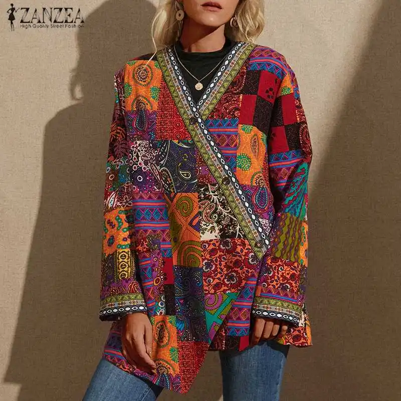 Женский жакет с цветочным принтом длинным рукавом | Женская одежда