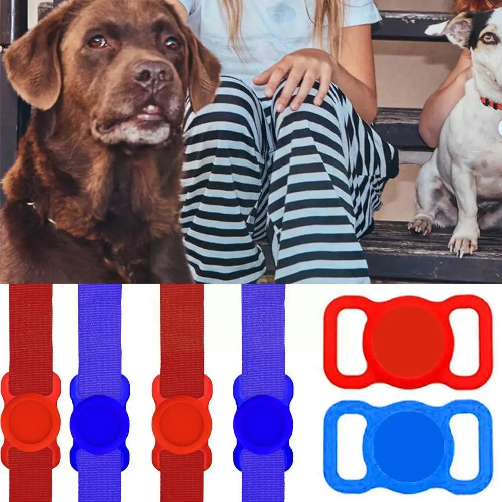 

1pc Color Dog Tracker Gps Protective For Airtag Loor Collar Silicone Pet Necklace Ring H2n0