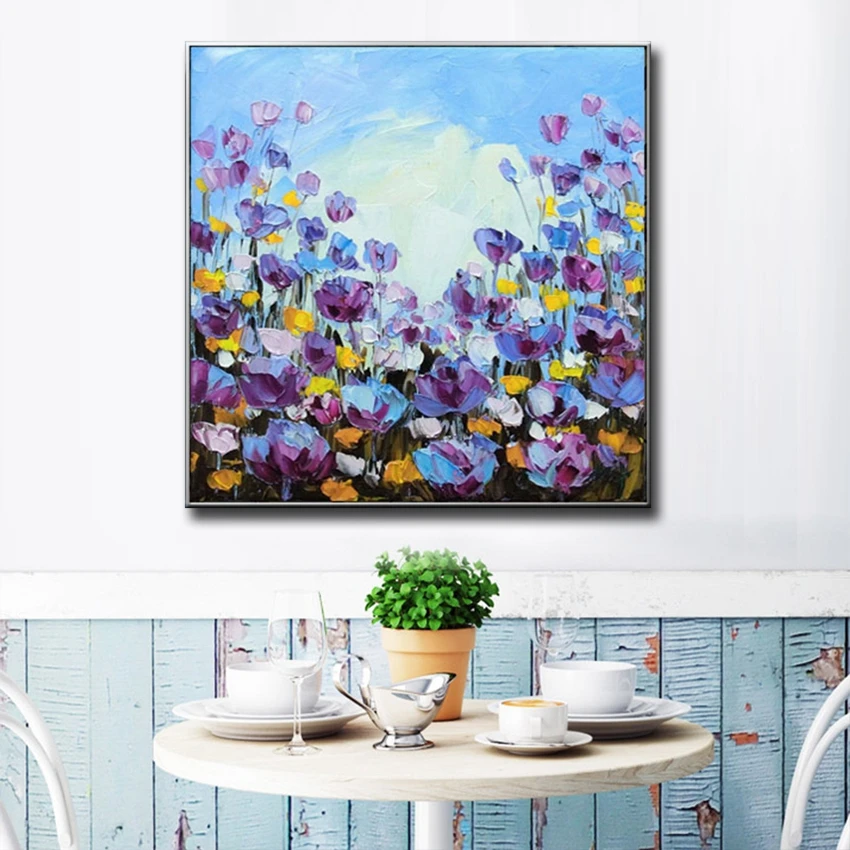 Лучшие продажи красивый красочный Цветочный фиолетовый сон холст для рукоделия