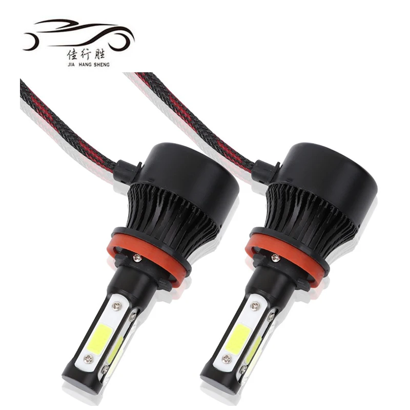 

JHS X7 Автомобильная фара H1 H4 9003 H3 H7 лампы 4 стороны COB 100 Вт 10000Lm 12/24 В 9004 9005 9006 H11 автомобильная светодиодная фара водонепроницаемая