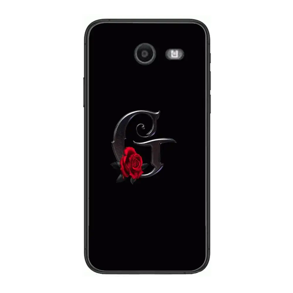 

Roses and English letters Phone Case Hull For Samsung Galaxy J 4 3 5 6 7 8 EU 2018 Plus 2017 Black Shell Art Cell Cover TPU