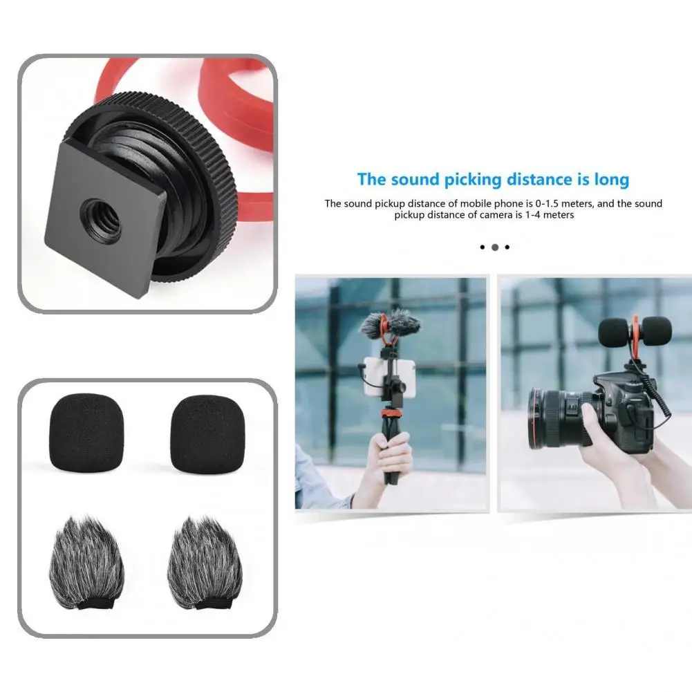 

High Sensitivity with Shock Mount DSLR Camera Recording Microphone for Smartphone