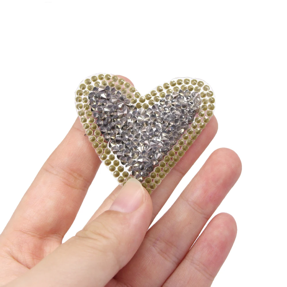 4 9 см нашивки Стразы в форме сердца любовь Горячая фиксация стразы s нашивка для