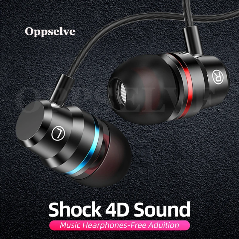 4D Stereo Heavy Bass Metal In-ear Wired Headset 3.5mm Music Gaming Earbuds With Mic For iPhone 6 Samsung Xiaomi Huawei Earphones