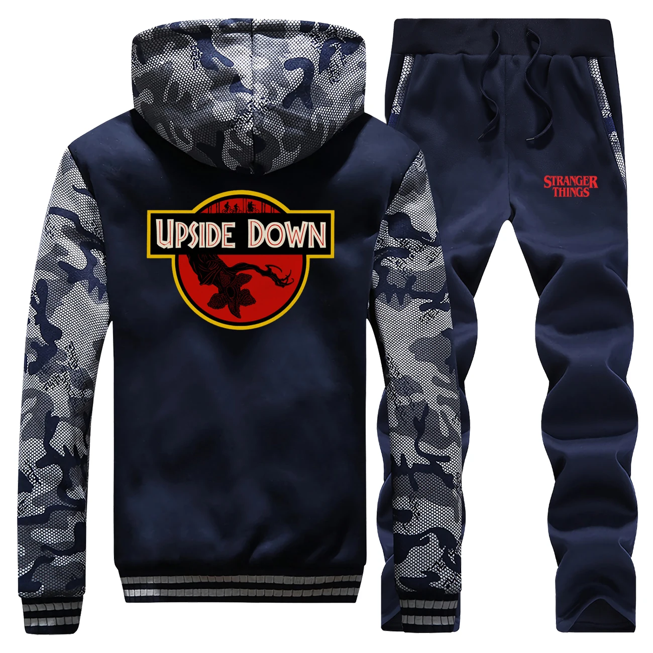 Новинка 2019 зимнее пальто Толстая Толстовка мужской модный Камуфляжный костюм с