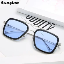 Sunglow Man Sunglasses 2021，Fashion Steampunk Iron Man Eyeglasses,Multicolor Decorative Glasses,Suitable For Fishing, Driving