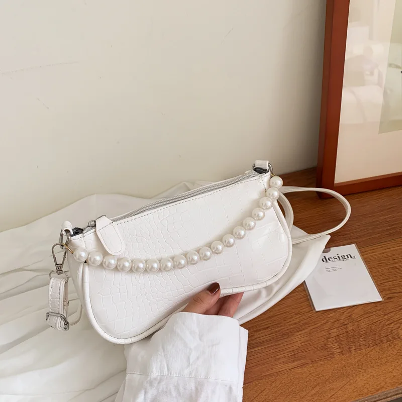 

Pearl Bags Women's Handbag New Fashion Korean Texture Spring Fashion Pearl Handbag Single Shoulder Armpit Bag