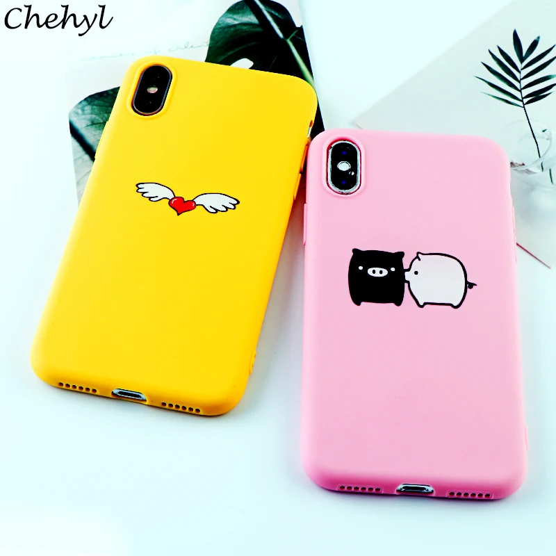 Чехлы для телефонов iPhone 6S 7 8 11 Plus Pro X XS MAX XR Модный чехол с милым животным сердцем