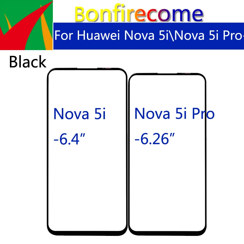 

10 шт./партия для huawei Nova 5i \ Nova 5i Pro, Передний сенсорный экран, стекло, внешняя линза, ЖК-дисплей, Замена переднего стекла