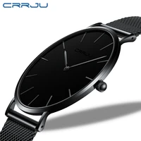 crrju new fashion mens watches top brand luxury sport waterproof simple ultra thin watches men quartz clock relogio masculino