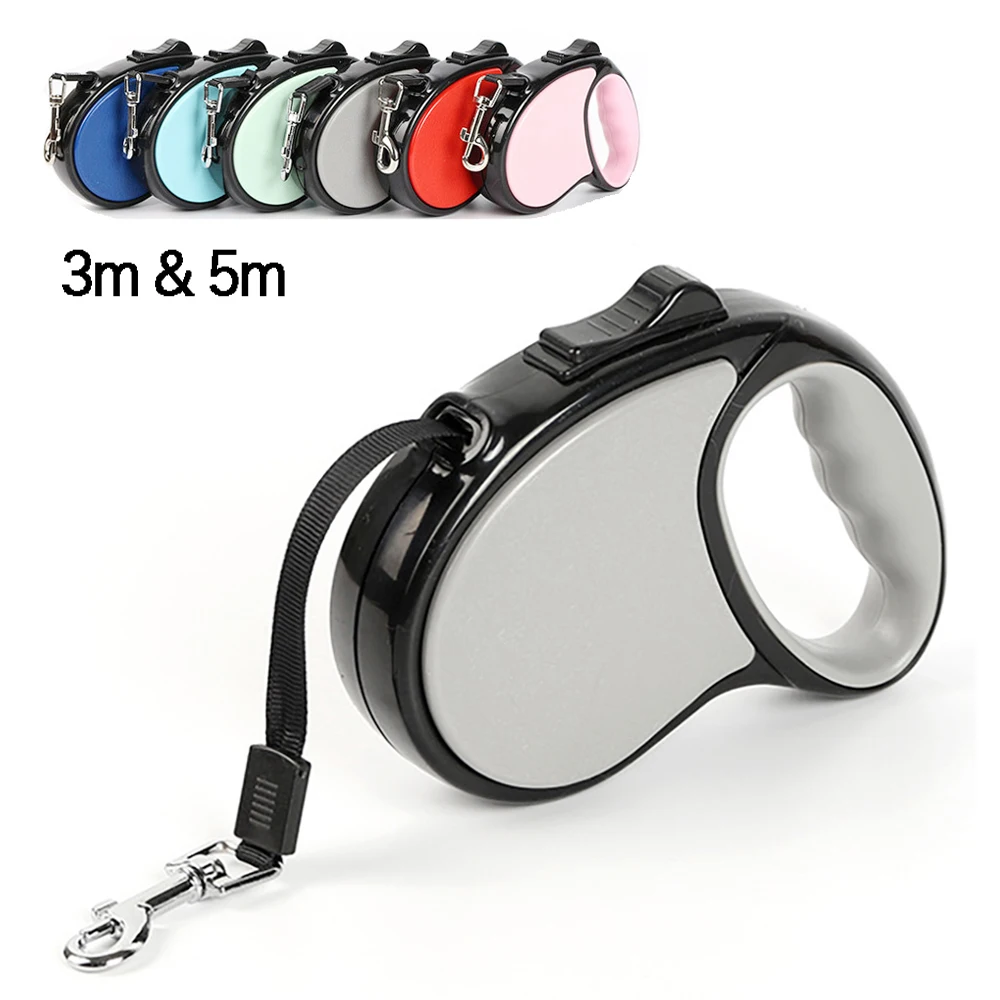New Retractable Pet Dog Leash 3m 5m Automatic Durable Nylon Dog Lead Extending Puppy Walking Running Leads For Small Medium Dogs