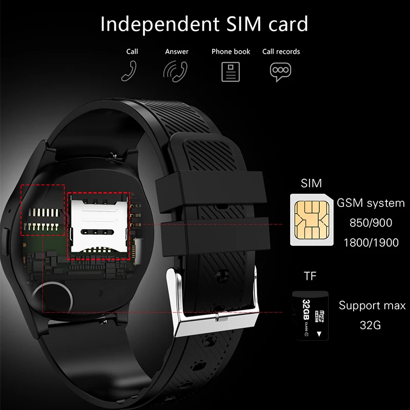 Умные часы мужские наручные Android телефон с камерой Sim водонепроницаемый Smartwatch