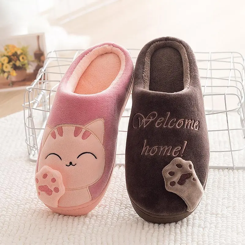 

Women Slippers 2022 Warm Winter Shoes Woman Cartoon Home Slides Slip on Rabbit Pattern Home Slippers Women Flip Flops
