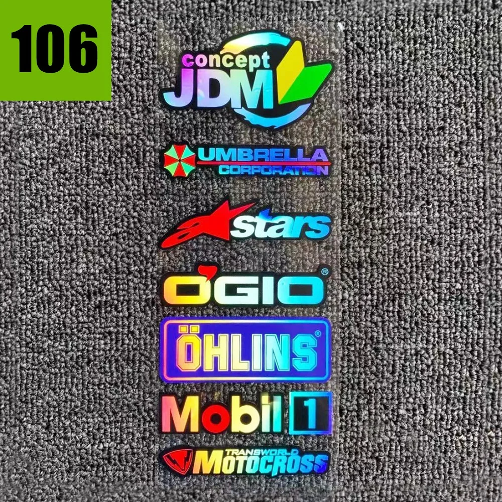 

Laser Rainbow JDM Stickers Motorcycle Side Strip Bike Helmet Sticker Car Styling Vinyl Decals